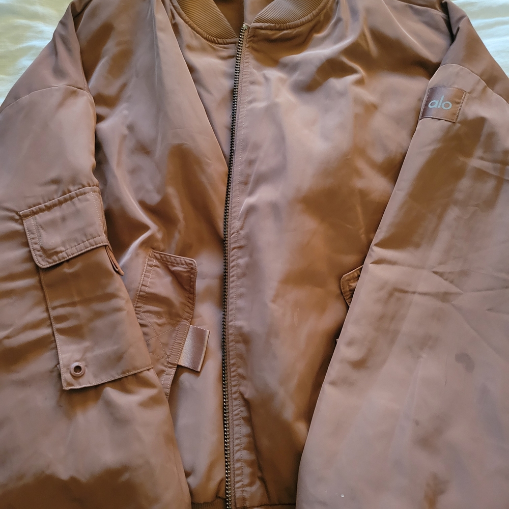 ALO Yoga Dark Pink/ Mauve Bomber Jacket